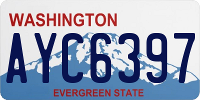 WA license plate AYC6397
