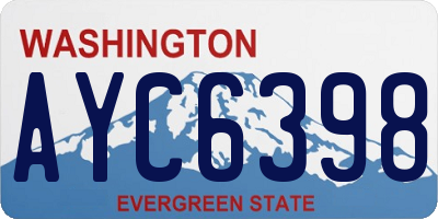 WA license plate AYC6398