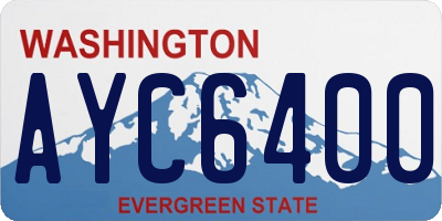WA license plate AYC6400