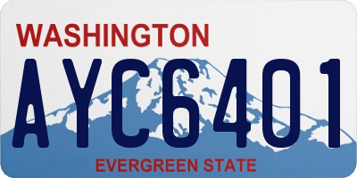 WA license plate AYC6401
