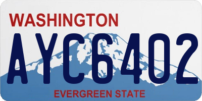 WA license plate AYC6402