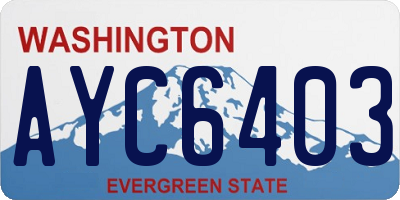 WA license plate AYC6403