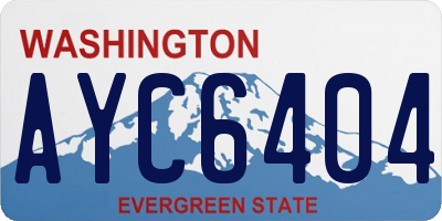 WA license plate AYC6404