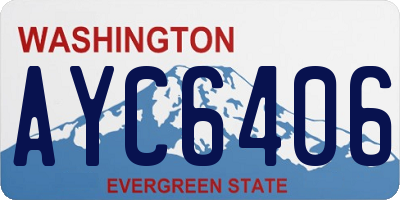 WA license plate AYC6406