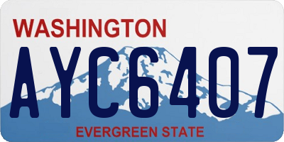 WA license plate AYC6407