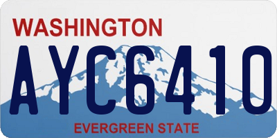 WA license plate AYC6410