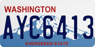 WA license plate AYC6413