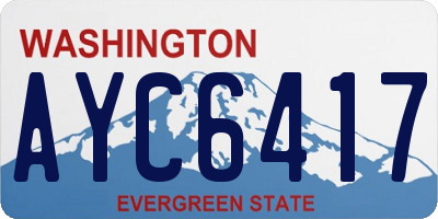 WA license plate AYC6417