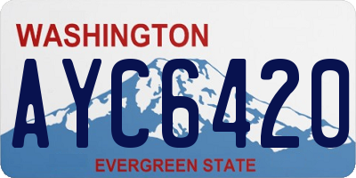 WA license plate AYC6420