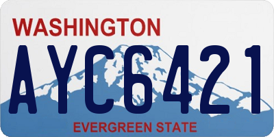 WA license plate AYC6421