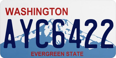 WA license plate AYC6422