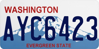 WA license plate AYC6423