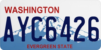 WA license plate AYC6426