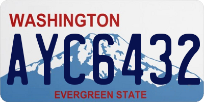 WA license plate AYC6432