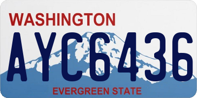 WA license plate AYC6436