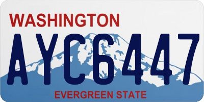 WA license plate AYC6447