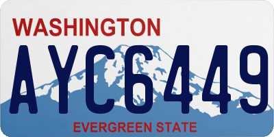 WA license plate AYC6449