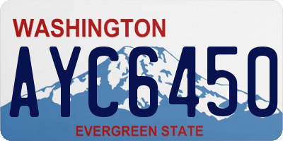WA license plate AYC6450