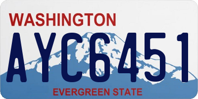 WA license plate AYC6451
