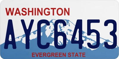 WA license plate AYC6453