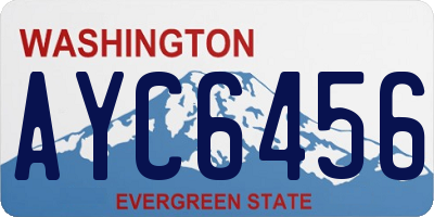 WA license plate AYC6456