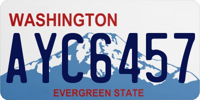 WA license plate AYC6457