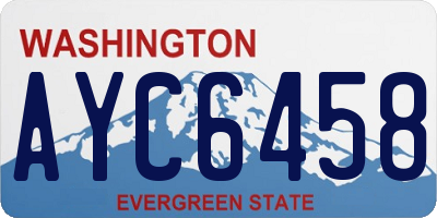 WA license plate AYC6458