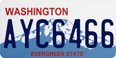 WA license plate AYC6466