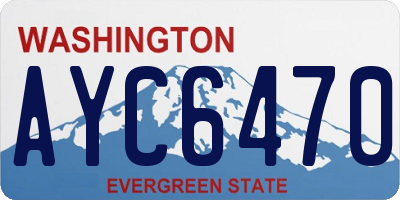 WA license plate AYC6470