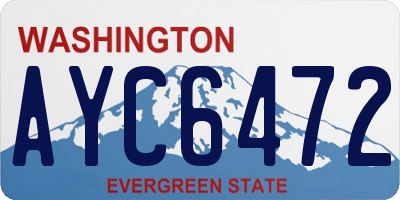 WA license plate AYC6472