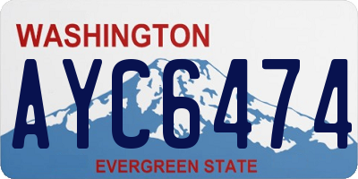 WA license plate AYC6474