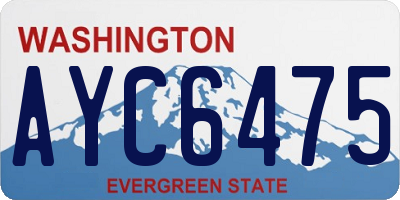 WA license plate AYC6475
