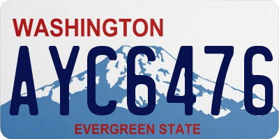 WA license plate AYC6476