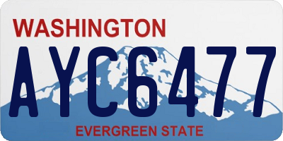 WA license plate AYC6477