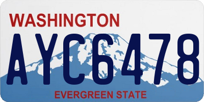 WA license plate AYC6478