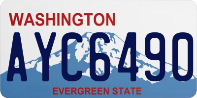 WA license plate AYC6490