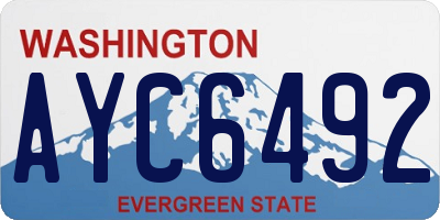 WA license plate AYC6492