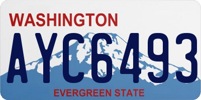 WA license plate AYC6493