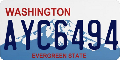 WA license plate AYC6494