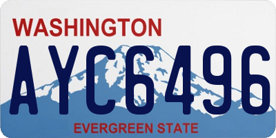 WA license plate AYC6496