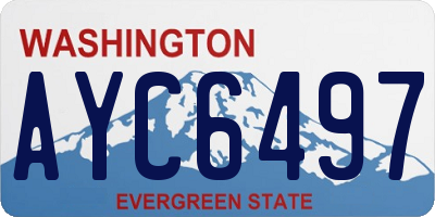 WA license plate AYC6497