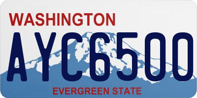 WA license plate AYC6500