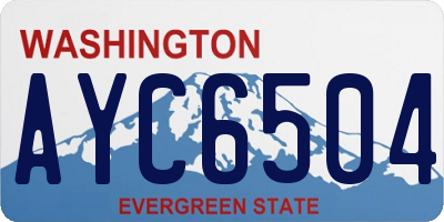 WA license plate AYC6504