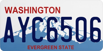 WA license plate AYC6506