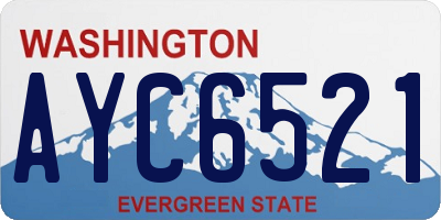 WA license plate AYC6521