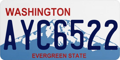 WA license plate AYC6522