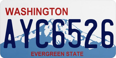 WA license plate AYC6526