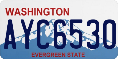 WA license plate AYC6530