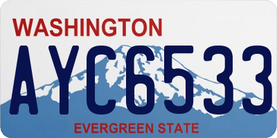 WA license plate AYC6533