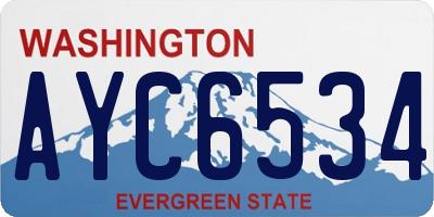 WA license plate AYC6534